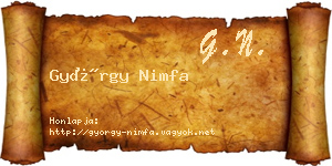 György Nimfa névjegykártya